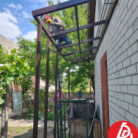 Козырёк из профнастила